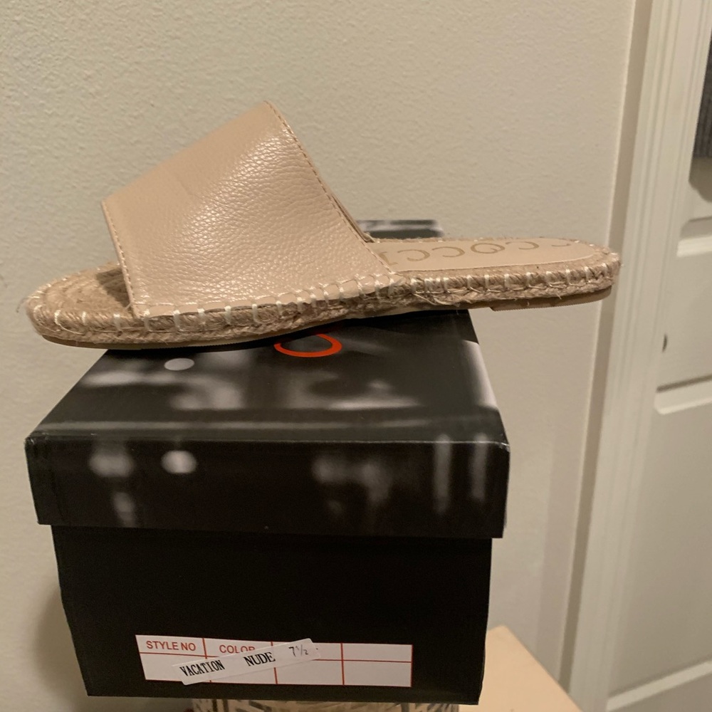 Faux leather slide